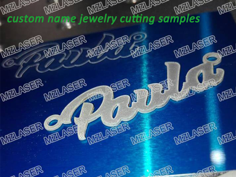 Gold Silver Name Plate Jewelry Laser Cutting Samples Made by Fiber Laser 50 Watts