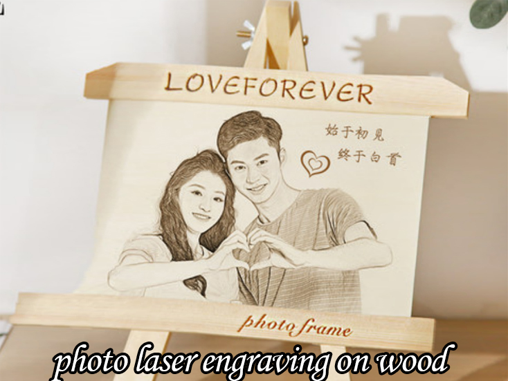 Photos Laser Engraving Machine on Wood by CO2 Laser Marking Machine 30 Watts