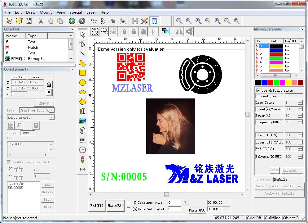 ezcad settings