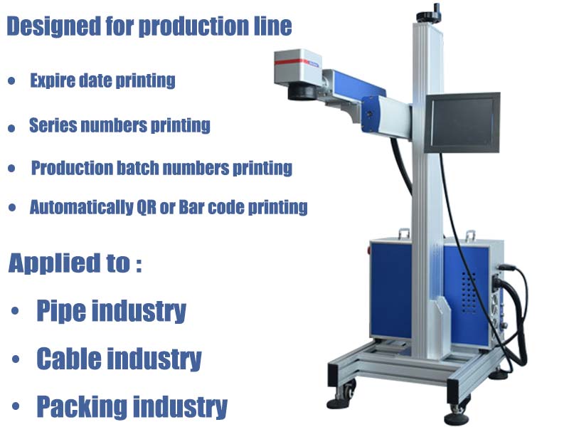 Flying fiber Laser date code printing machine for expiry date